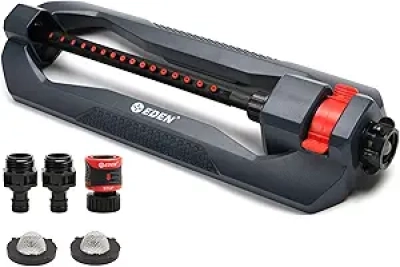 Eden 96213 Turbo Oscillating Water Sprinkler - 3,600 sq ft Coverage