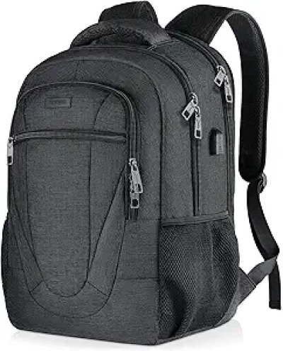 17 Inch Laptop Backpack with USB Charging Port - Water Resistant Travel Backpack for Men & Women