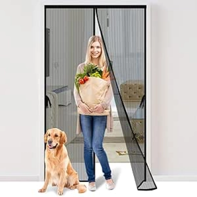 Magnetic Screen Door 36x82 - Hands Free Mesh Partition for Doors & Patios