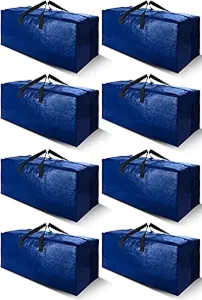 Extra Large Heavy Duty Moving Bags 8 Pack with Backpack Straps - 65 lbs Capacity