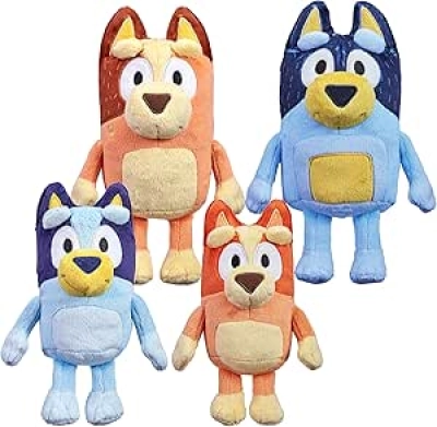 Bluey Heeler Family Stuffed Animal Set of 4 - 7-8" Plush Toys for Kids Ages 3+