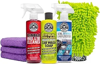 Chemical Guys 7-Piece Car Cleaning Kit - Complete Auto Detailing Wash & Shine Set