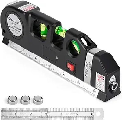 Laser Level Tool - Professional Cross Line Laser Level Kit with Measuring Tape
