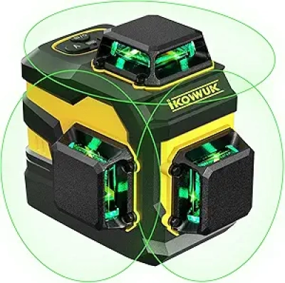 IKOVWUK 12-Line Laser Level - 3x360° Self-Leveling Cross Line with Remote Control