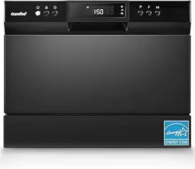 COMFEE' Portable Countertop Dishwasher - Energy Star, 6 Place Settings, 8 Programs