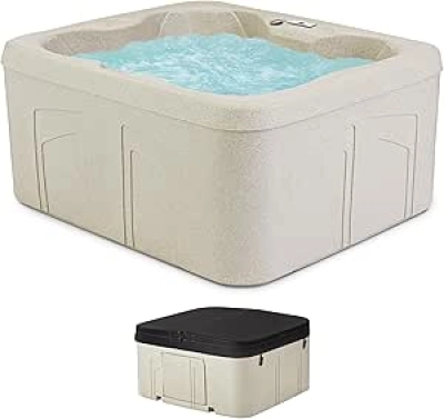 LifeSmart 4-Person Hot Tub | Outdoor Spa with LED Lights & Cover