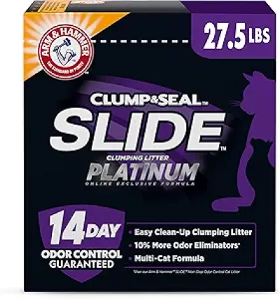 ARM & Hammer Clump & Seal Slide Platinum Multi-Cat Litter 27.5 lbs | 14-Day Odor Control