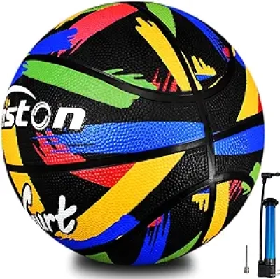 Senston Size 7 Outdoor Basketball - Premium Rubber with Pump & Needle