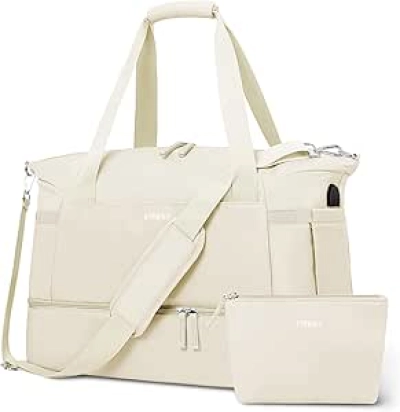 ETRONIK Women's Gym Bag with Shoe Compartment & USB Port - Weekender Travel Duffel