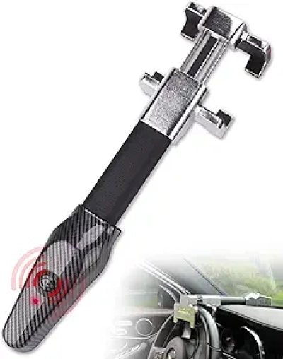 Tevlaphee Steering Wheel Lock with Alarm - Anti-Theft Car Security Device