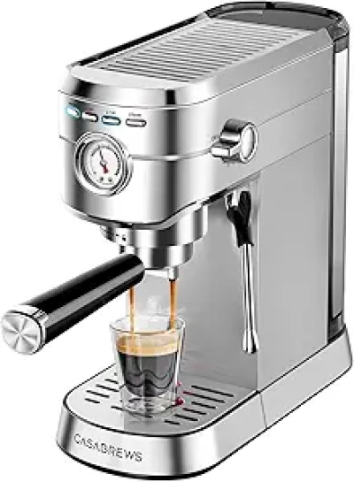 CASABREWS CM5418 20 Bar Espresso Machine with Milk Frother - Compact Stainless Steel Coffee Maker