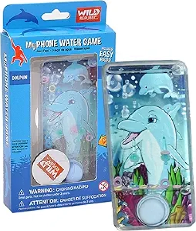Dolphin Water Game Phone Toy for Kids | Hand-Held Water Ring Game