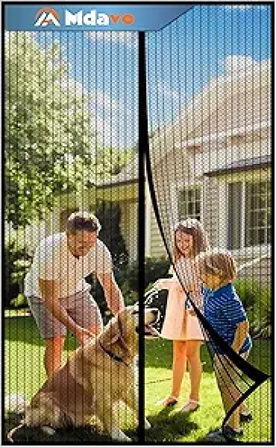 Magnetic Screen Door 38x82 - Heavy Duty Mesh with Auto-Close, Pet & Kid Friendly