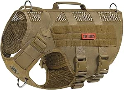 OneTigris Tactical Dog Harness Medium - No Pull MOLLE Vest with Handles