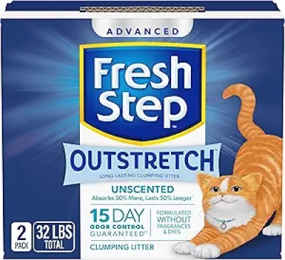 Fresh Step Outstretch Advanced Long Lasting Clumping Cat Litter 32 lbs - Unscented