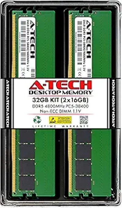 A-Tech 32GB DDR5 4800MHz RAM Kit - Desktop PC Memory Upgrade