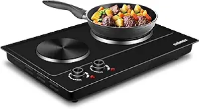 CUSIMAX 1800W Double Hot Plate - Portable Electric Burner Cooktop