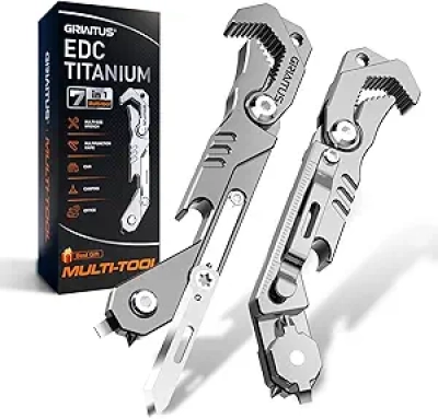 7-in-1 EDC Multitool with Knife, Wrench & Window Breaker - Best Pocket Tool for Men
