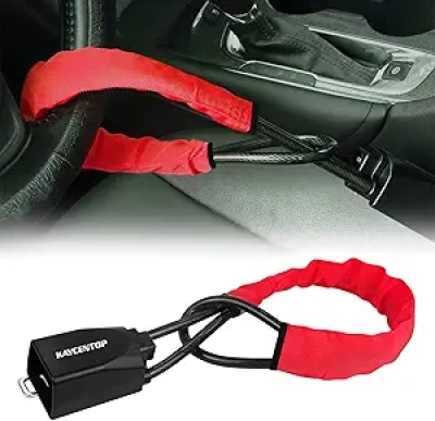 KAYCENTOP Steering Wheel Lock & Seat Belt Lock - Anti-Theft Device for Cars & SUVs