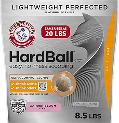 ARM & HAMMER Hardball Lightweight Platinum Multi-Cat Clumping Litter - Garden Bloom