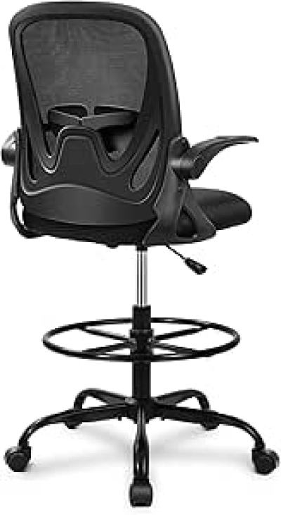 Primy Tall Drafting Chair with Flip-up Armrests & Lumbar Support
