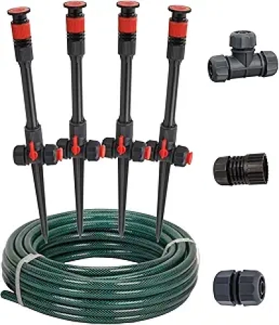 Eden 98063 Adjustable Garden Sprinkler System - DIY Above Ground Irrigation Kit