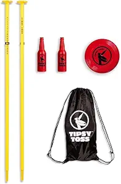 GoSports Tipsy Toss Game Set - Flying Disc Bottle Drop Yard Game