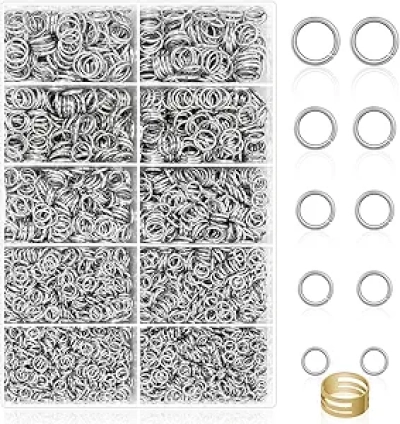 4600Pcs Silver Jump Rings Assorted Sizes with Opener Tool for Jewelry Making
