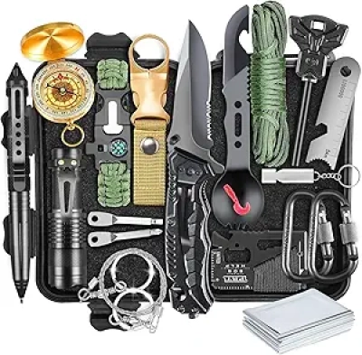 19-in-1 Survival Kit for Men - Emergency Gear & Camping Essentials