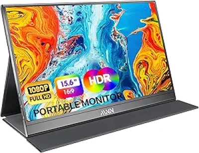 MNN 15.6" Portable Monitor FHD 1080P USB-C HDMI Gaming Monitor with Smart Cover