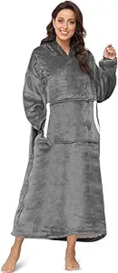 Sendowtek Wearable Blanket Hoodie for Women & Men | Sherpa Fleece Oversized Hoodie Blanket