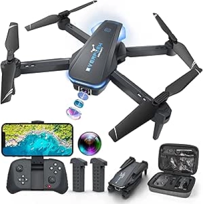 1080P Foldable Drone for Beginners - Remote Control & App Quadcopter with Voice Control