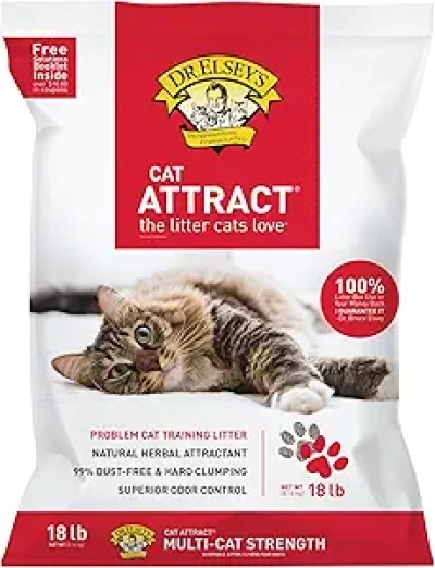 Dr. Elsey's Cat Attract Clumping Clay Litter 18 lb - Low Dust, Hard Clumping