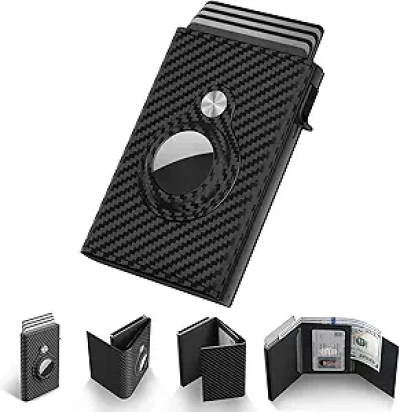 Men's Smart Wallet with AirTag Holder | RFID Blocking Leather Card Holder