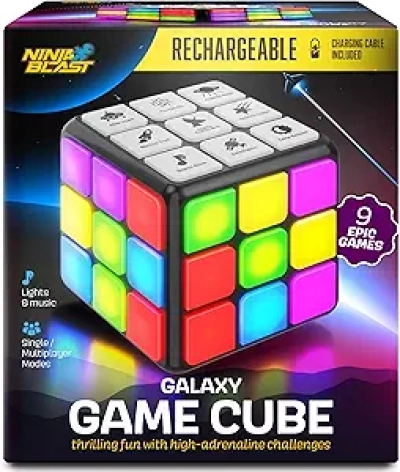 Rechargeable Space Game Cube - 9 Educational Games for Kids Ages 6-12