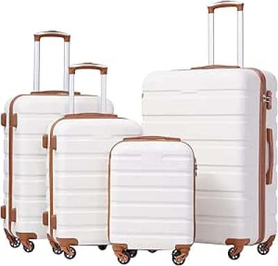 Coolife 4-Piece Luggage Set with Spinner Wheels & TSA Lock