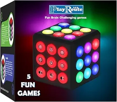 Electronic Brain Game Cube - Memory & Light Up Handheld Game for Kids Ages 6-12+