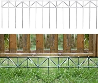 Heavy-Duty 40ft Animal Barrier Fence - No Dig Dog Fence with Galvanized Stakes