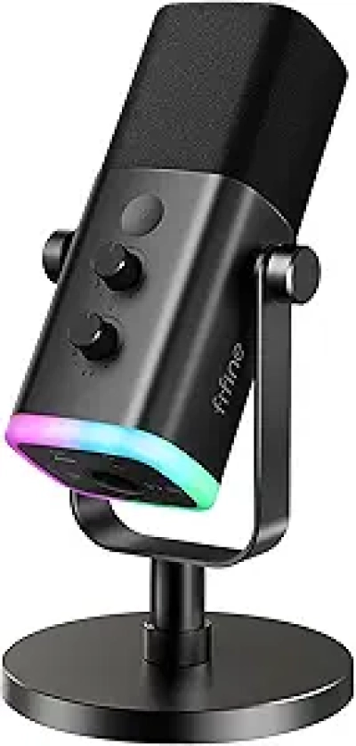FIFINE AM8 USB/XLR Dynamic Microphone - Professional Podcast & Gaming Streaming Mic with RGB