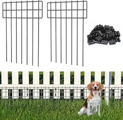 25 Pack Animal Barrier Fence 17in H x 27ft L - No Dig Rustproof Metal Garden Fencing