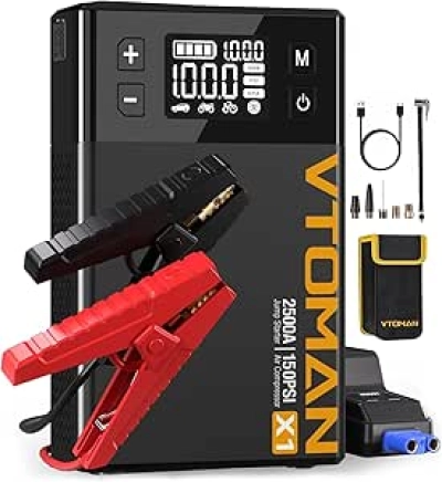 VTOMAN X1 Jump Starter with Air Compressor - 2500A Car Battery Booster Pack