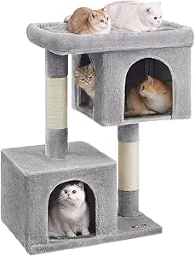 Feandrea 39.8" XL Cat Tree for Large Cats up to 44 lb - 2 Caves & Scratching Posts