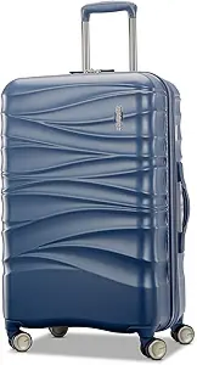 American Tourister 24-inch Slate Blue Spinner Luggage | Hardside Travel Case