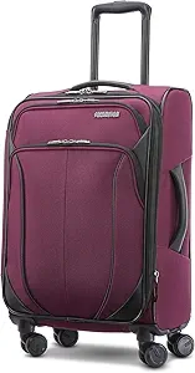 American Tourister 4 KIX 2.0 Expandable Carry-On Spinner Luggage 20" Purple Orchid