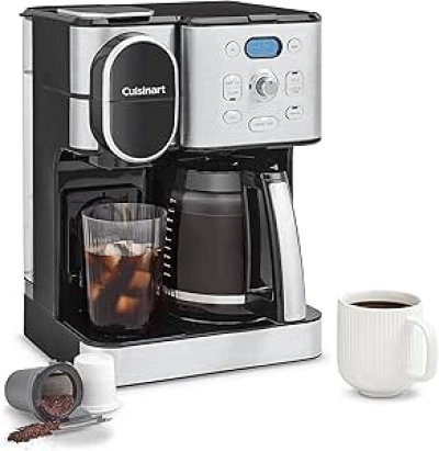 Cuisinart 12-Cup Coffee Maker with Single-Serve Brewer | Dual Function Stainless Steel