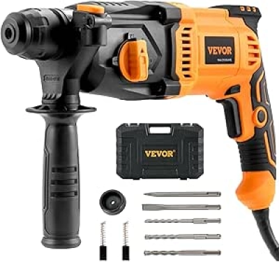 VEVOR 8 Amp SDS-Plus Rotary Hammer Drill 1" - Concrete Demolition Power Tool
