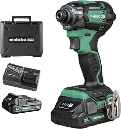 Metabo HPT 18V Cordless Impact Driver - Triple Hammer Technology, 1,859 in-lbs Torque