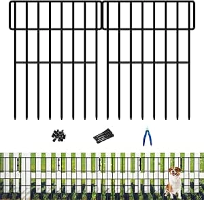 25-Panel No Dig Animal Barrier Fence 27ft - Rustproof Dog & Rabbit Fence for Gardens