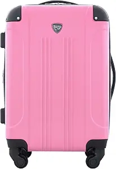 Travelers Club Chicago 20" Hot Pink Hardside Expandable Spinner Carry-On Luggage