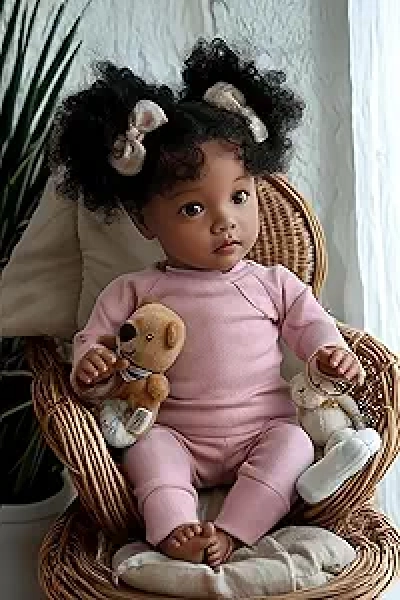 BABESIDE Lifelike Reborn Baby Dolls Daisy - 20 Inch Soft Body Black Girl Doll